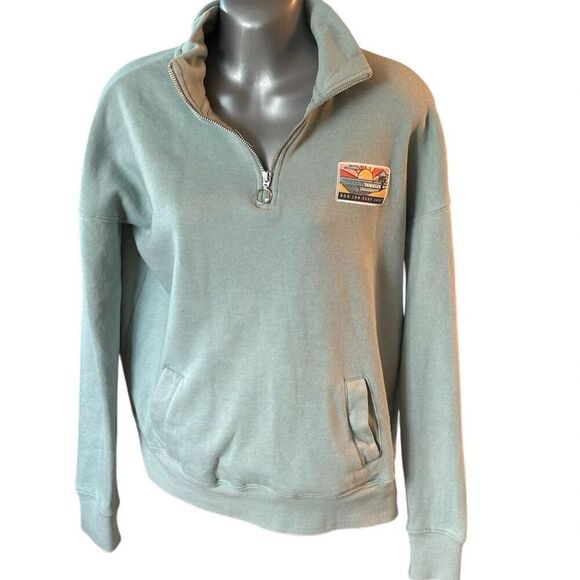 Ron Jon Women's Green 1/4 Zip Pullover Sweatshirt Size S Casual - Picture 2 of 7